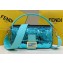 Fendi sequin and leather Iconic Baguette medium bag Turquoise Blue 2023