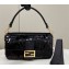Fendi sequin and leather Iconic Baguette medium bag Black 2023