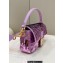Fendi sequin and leather Iconic Baguette medium bag Lilac 2023