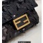Fendi sequin and leather Iconic Baguette mini bag Black 2023