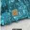 Fendi sequin and leather Iconic Baguette mini bag Turquoise Blue 2023