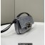 Fendi sequin and leather Iconic Baguette mini bag Silver 2023