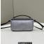 Fendi sequin and leather Iconic Baguette mini bag Silver 2023