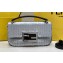 Fendi sequin and leather Iconic Baguette mini bag Silver 2023