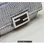Fendi sequin and leather Iconic Baguette mini bag Silver 2023