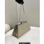 Fendi leather Peekaboo Cut Medium bag Beige 2023