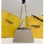 Fendi leather Peekaboo Cut Petite bag Beige 2023