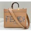 Fendi leather and elaphe Sunshine Medium shopper Bag Apricot 2023
