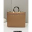 Fendi leather and elaphe Sunshine Medium shopper Bag Apricot 2023