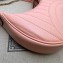 Gucci GG Marmont half-moon-shaped mini bag ‎699514 Peach 2023