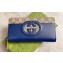 Gucci Long Zip Wallet with cut-out Interlocking G 701423 Blue 2023