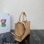 Prada Small leather Symbole bag with topstitching 1BA379 Beige 2023
