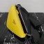 Prada Saffiano leather and leather shoulder bag 2VH157 Black/Yellow 2023