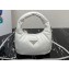 Prada Soft padded nappa leather mini-bag 1BA384 White 2023