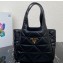 Padded Medium nappa-leather tote bag with topstitching 1BG450 Black 2023
