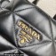 Padded Medium nappa-leather tote bag with topstitching 1BG450 Black 2023