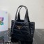 Padded Medium nappa-leather tote bag with topstitching 1BG450 Black 2023