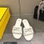 Fendi Baguette leather slides White 2023