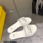 Fendi Baguette leather slides White 2023