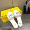 Fendi Baguette leather slides White 2023