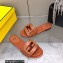 Fendi Baguette leather slides Brown 2023