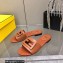 Fendi Baguette leather slides Brown 2023