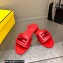 Fendi Baguette leather slides Red 2023