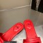 Fendi Baguette leather slides Red 2023