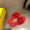 Fendi Baguette leather slides Red 2023