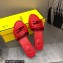 Fendi Baguette leather slides Red 2023