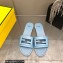 Fendi Baguette leather slides Blue 2023