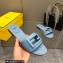 Fendi Baguette leather slides Blue 2023