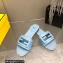 Fendi Baguette leather slides Blue 2023