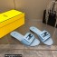 Fendi Baguette leather slides Blue 2023
