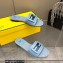 Fendi Baguette leather slides Blue 2023
