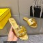 Fendi Baguette leather slides Gold 2023