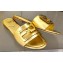 Fendi Baguette leather slides Gold 2023