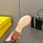 Fendi Baguette leather slides Gold 2023