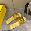 Fendi Baguette leather slides Gold 2023