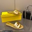Fendi Baguette leather slides Gold 2023