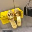 Fendi Baguette leather slides Gold 2023