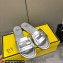 Fendi Baguette leather slides Silver 2023