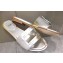 Fendi Baguette leather slides Silver 2023