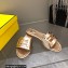Fendi Baguette leather slides Pink Gold 2023