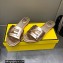 Fendi Baguette leather slides Pink Gold 2023
