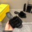 Fendi Baguette mink slides Black 2023