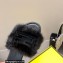 Fendi Baguette mink slides Black 2023