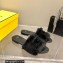 Fendi Baguette mink slides Black 2023