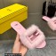 Fendi Baguette mink slides Pink 2023