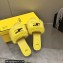 Fendi Baguette mink slides Yellow 2023